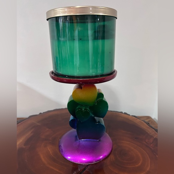 Bath & Body Works Other - Bath & Body Works Metallic Rainbow 🌈 Heart Candle stand